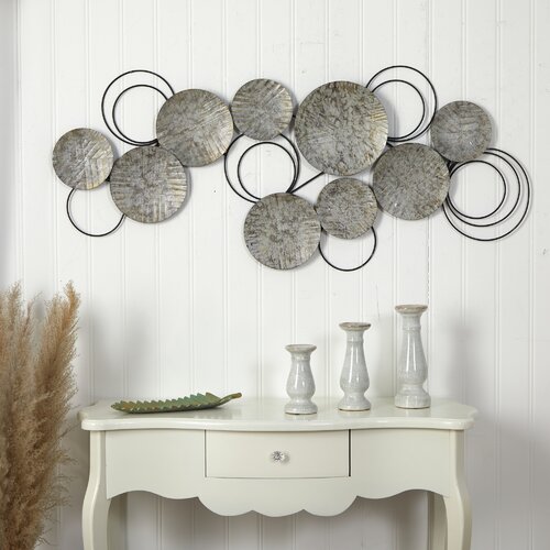 Silver Metal Abstract And Geometric Wall Decor 
